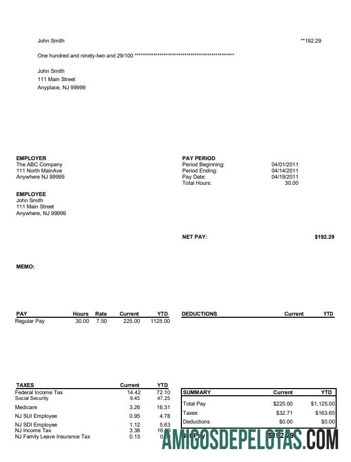 Imprimível Modelo de recibo de pagamento da North Main Avenue